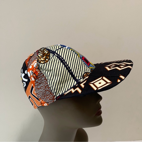 African Print Ankara Handmade Multicolor Bohemian Patchwork Baseball Cap - Picture 5 of 8